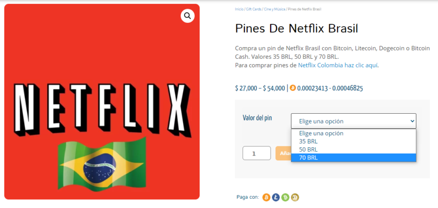 donde comprar pines de Netflix Brasil