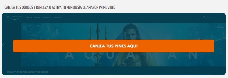 canjear codigos de amazon prime video